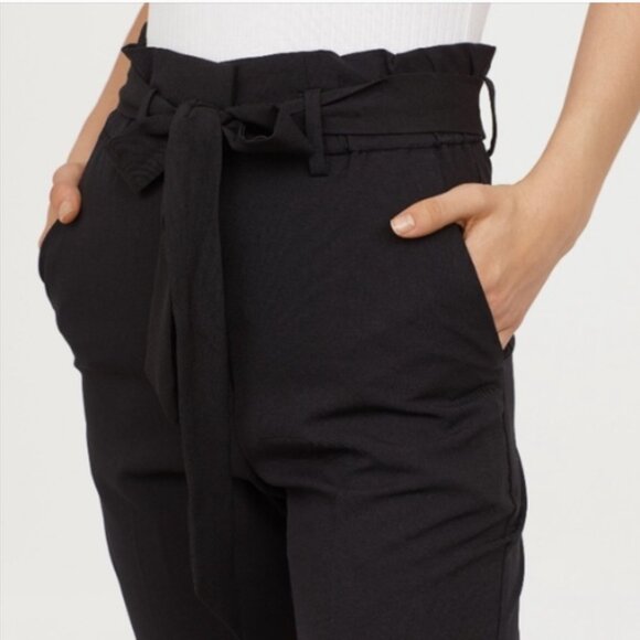 Black Paper Bag Pants - H&M - Size 4 - Picture 1 of 5